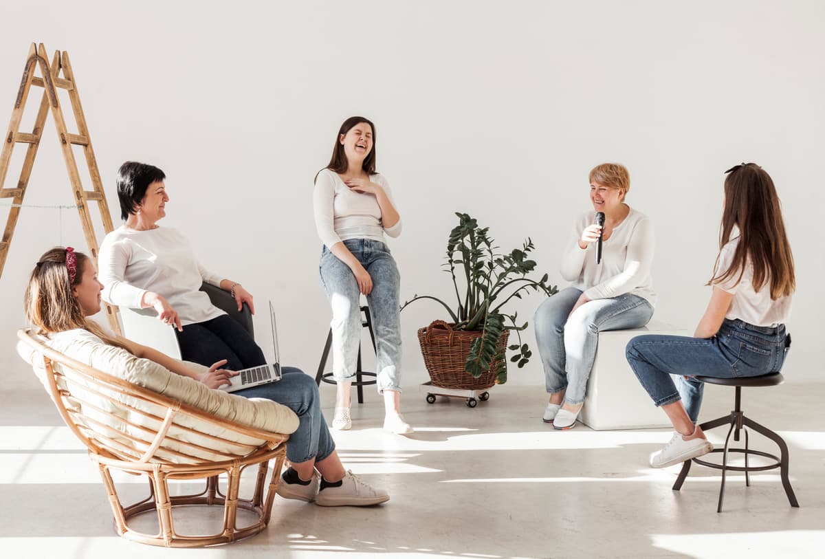 women-white-shirts-spanding-time